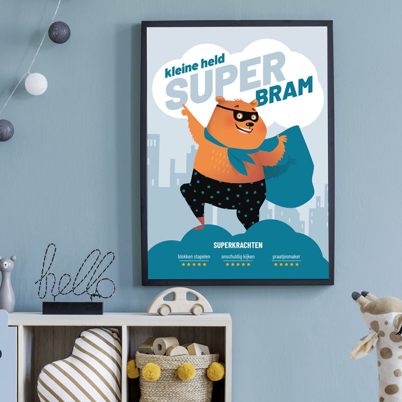 Superhelden naamposter Beer
