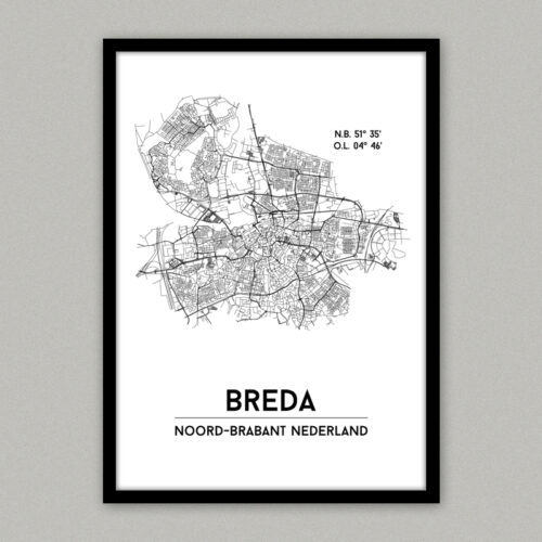 Breda plattegrond poster