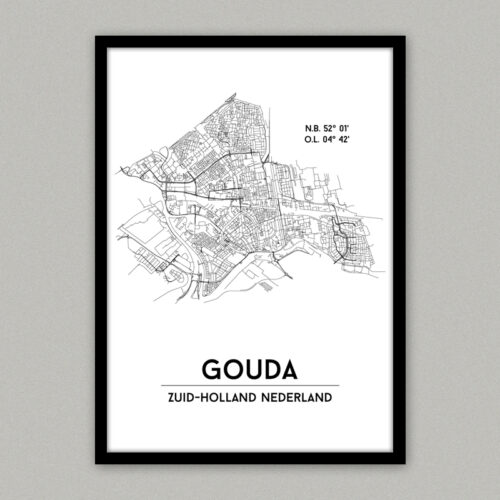 Gouda plattegrond poster
