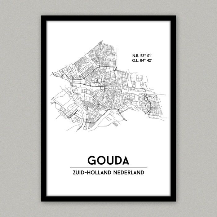 Gouda plattegrond poster