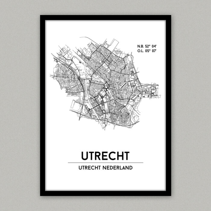 Utrecht plattegrond poster