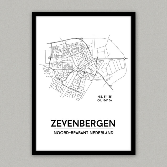 Zevenbergen plattegrond poster