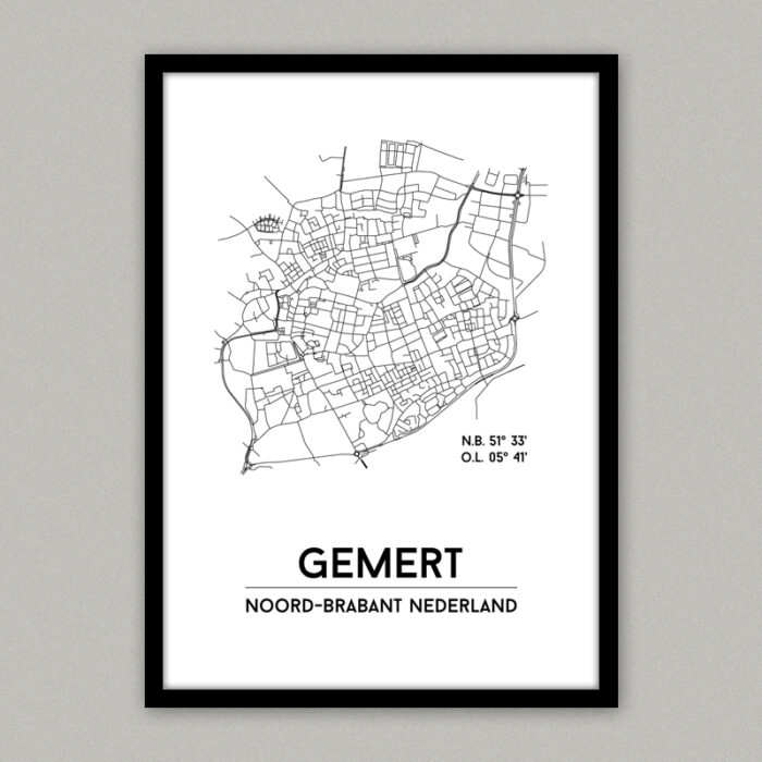 Gemert plattegrond poster