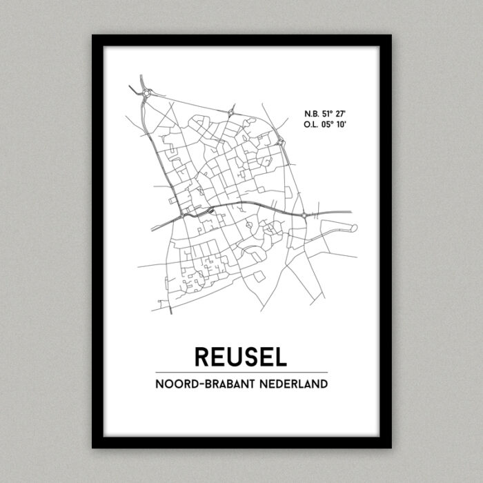 Reusel plattegrond poster