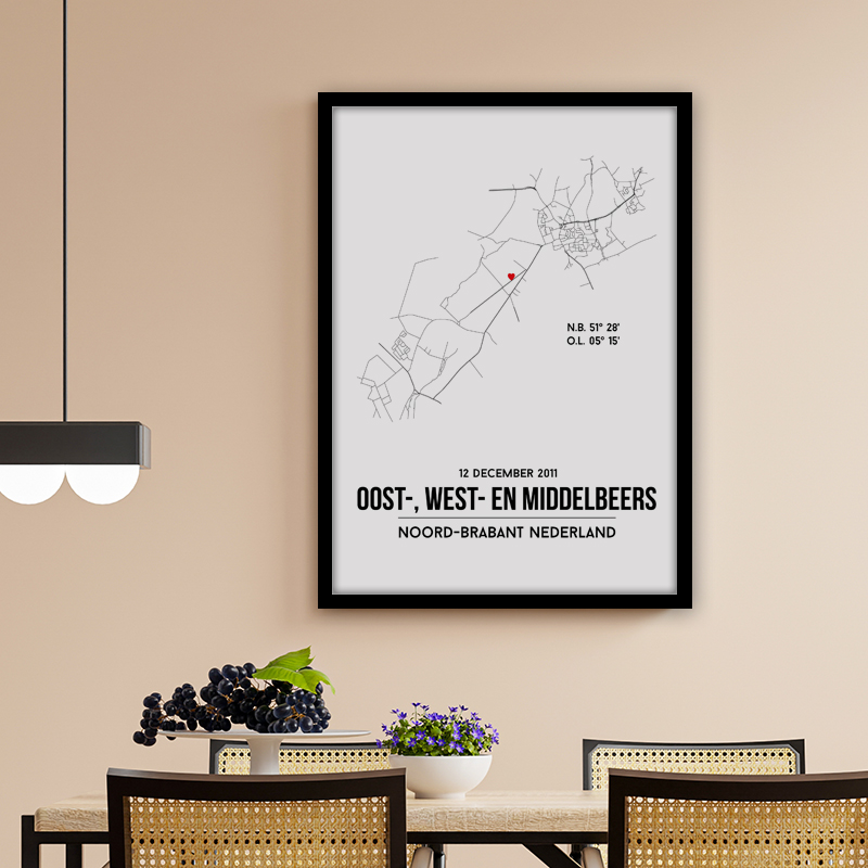 Oost- West en Middelbeers city poster - Afbeelding 2