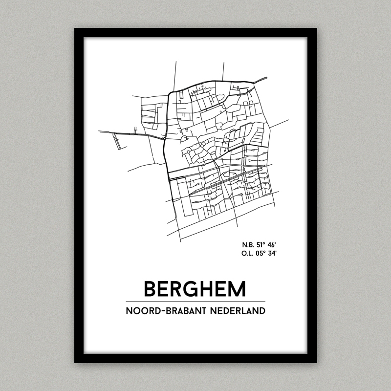 Berghem plattegrond poster