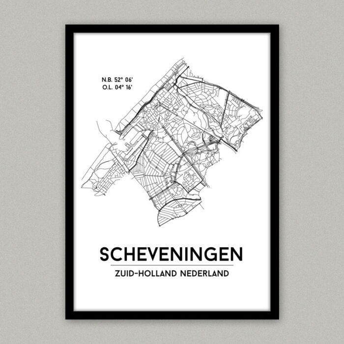Scheveningen plattegrond poster