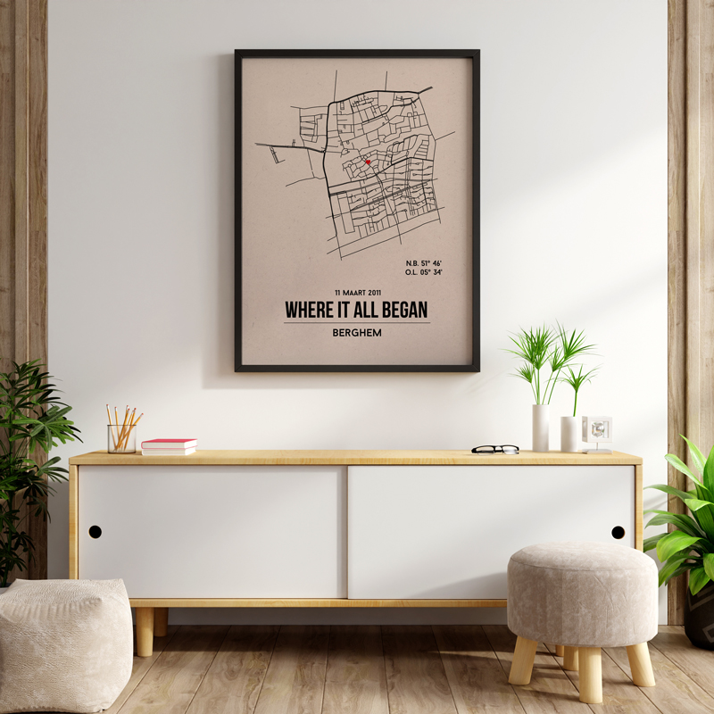 Berghem plattegrond poster