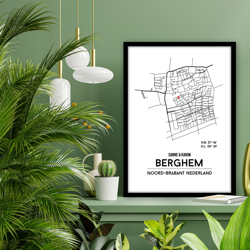 Berghem plattegrond poster