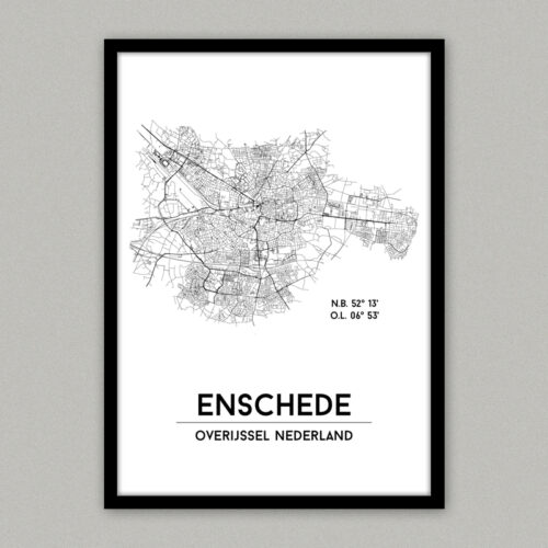 Enschede plattegrond poster