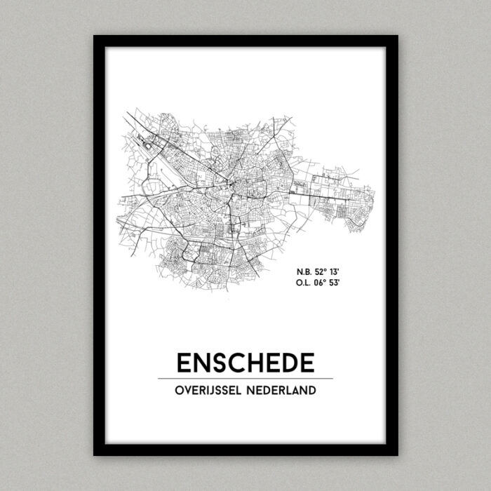 Enschede plattegrond poster