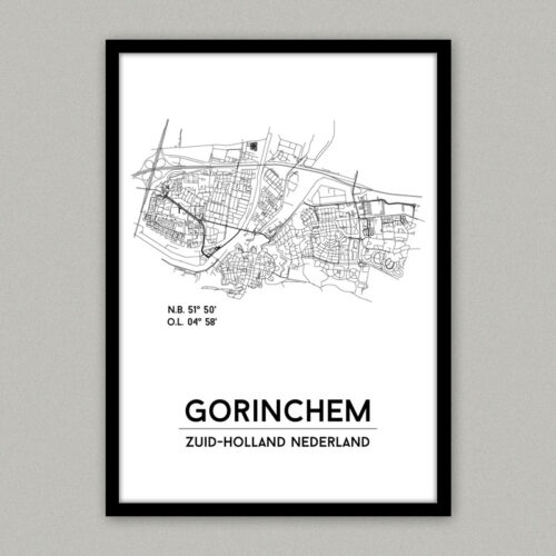 Gorinchem plattegrond poster