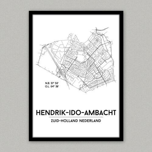 Hendrik-Ido-Ambacht plattegrond poster