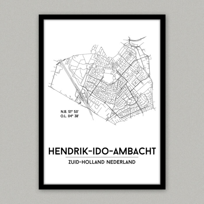 Hendrik-Ido-Ambacht plattegrond poster