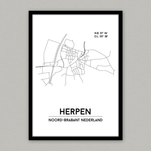 Herpen plattegrond poster