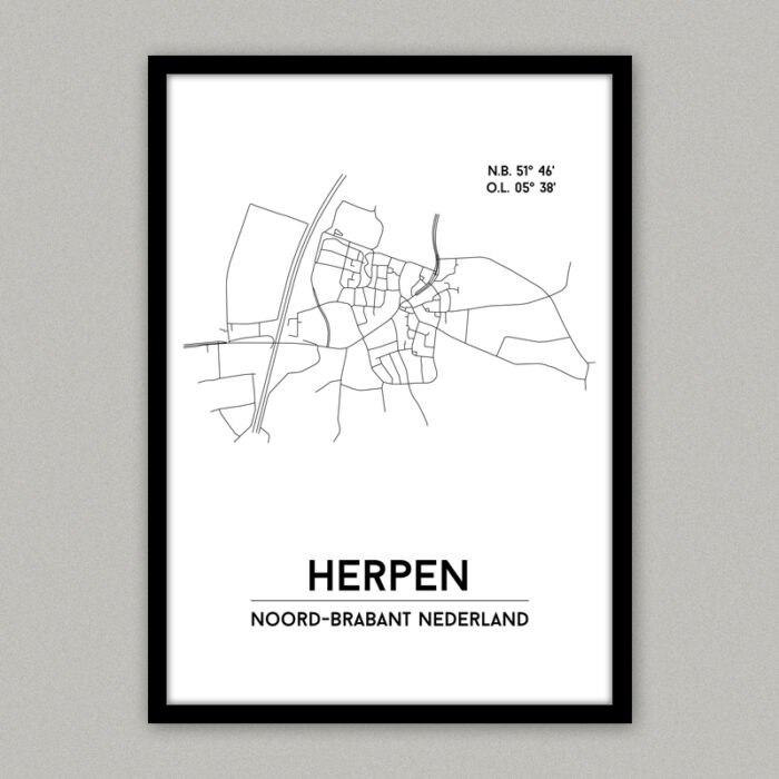 Herpen plattegrond poster