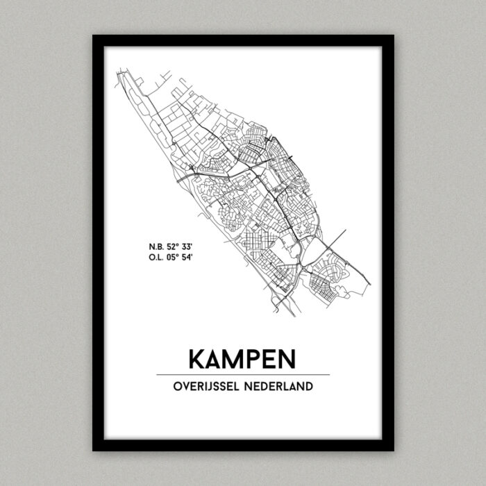 Kampen plattegrond poster