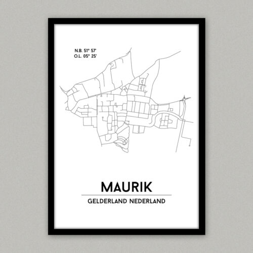 Maurik plattegrond poster
