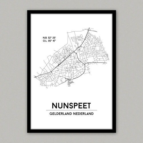 Nunspeet plattegrond poster