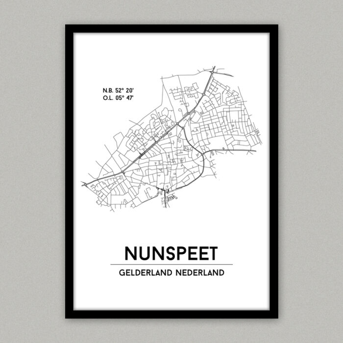 Nunspeet plattegrond poster