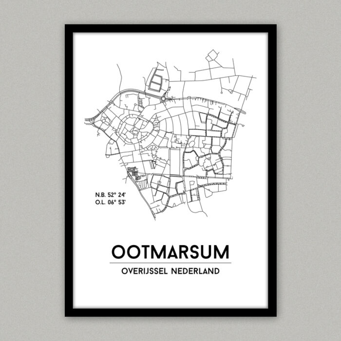 Ootmarsum plattegrond poster