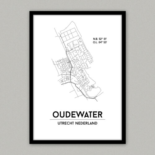 Oudewater plattegrond poster