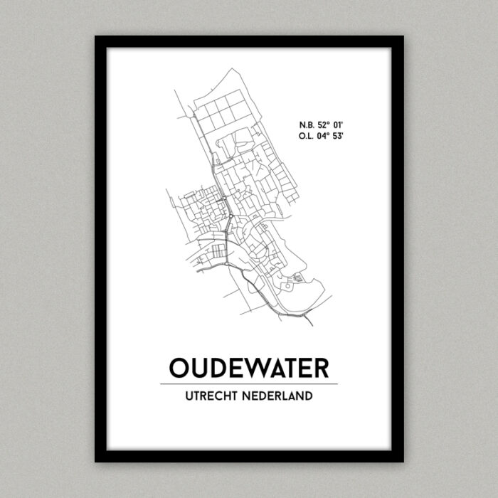 Oudewater plattegrond poster