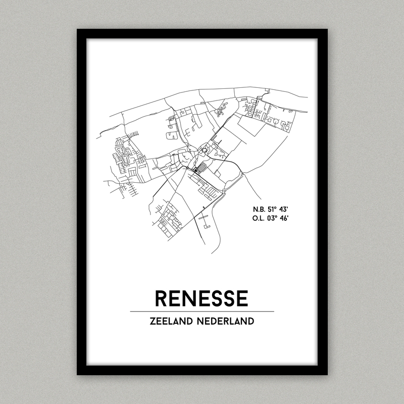 Renesse plattegrond poster