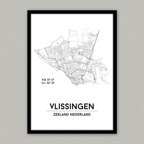 Vlissingen plattegrond poster