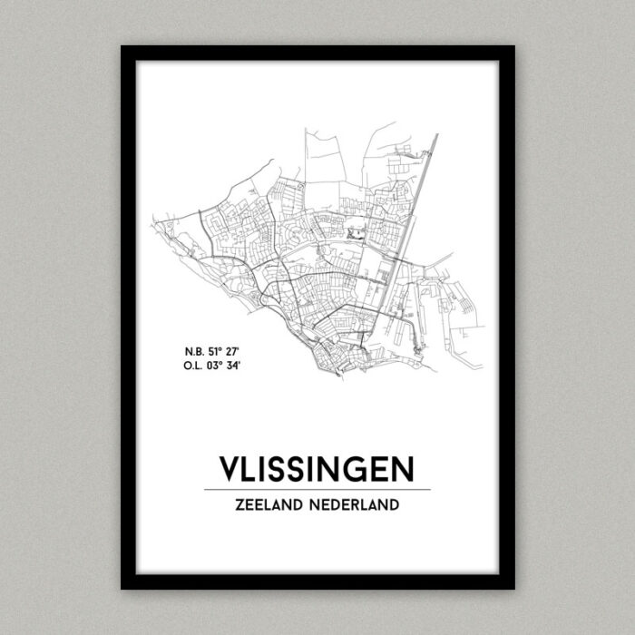 Vlissingen plattegrond poster
