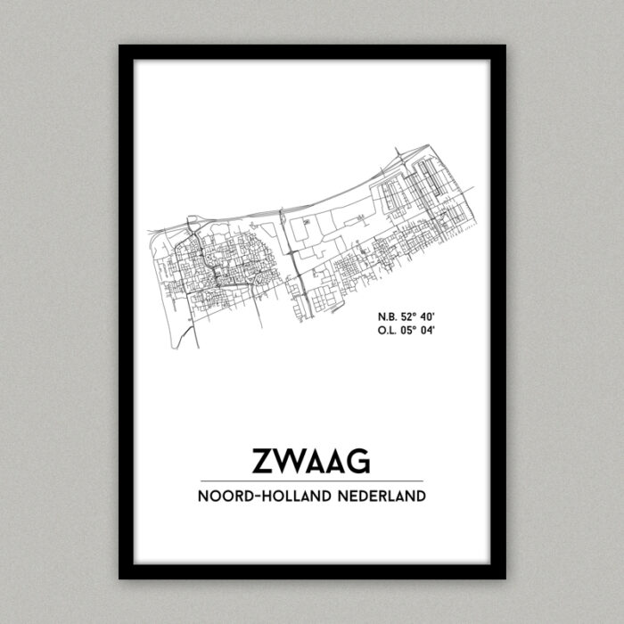 Zwaag plattegrond poster