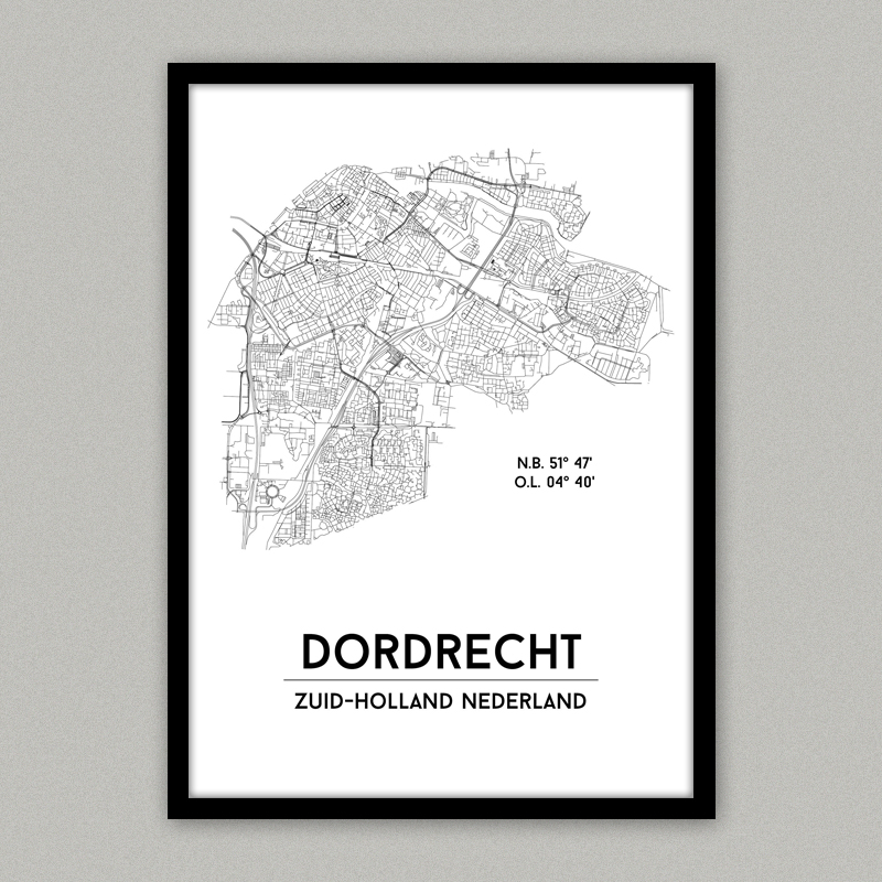dordrecht plattegrond poster