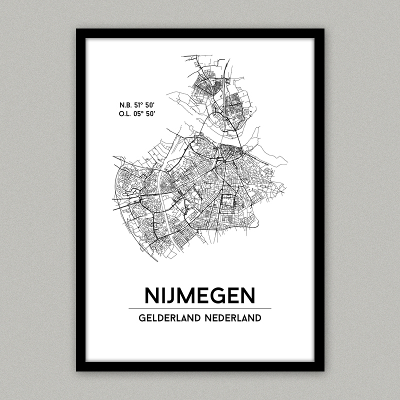 nijmegen plattegrond poster