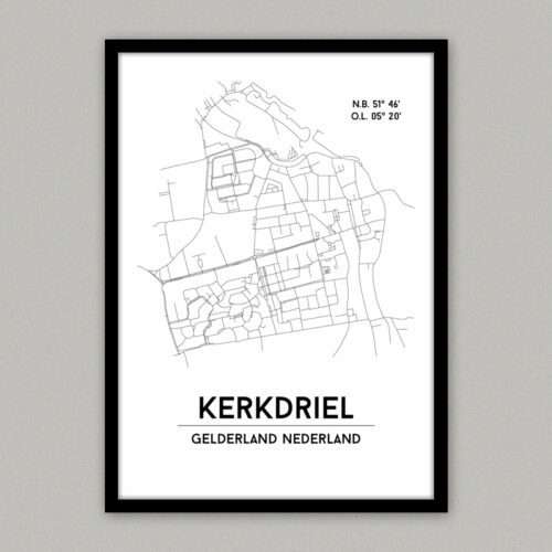 Kerkdriel plattegrond poster