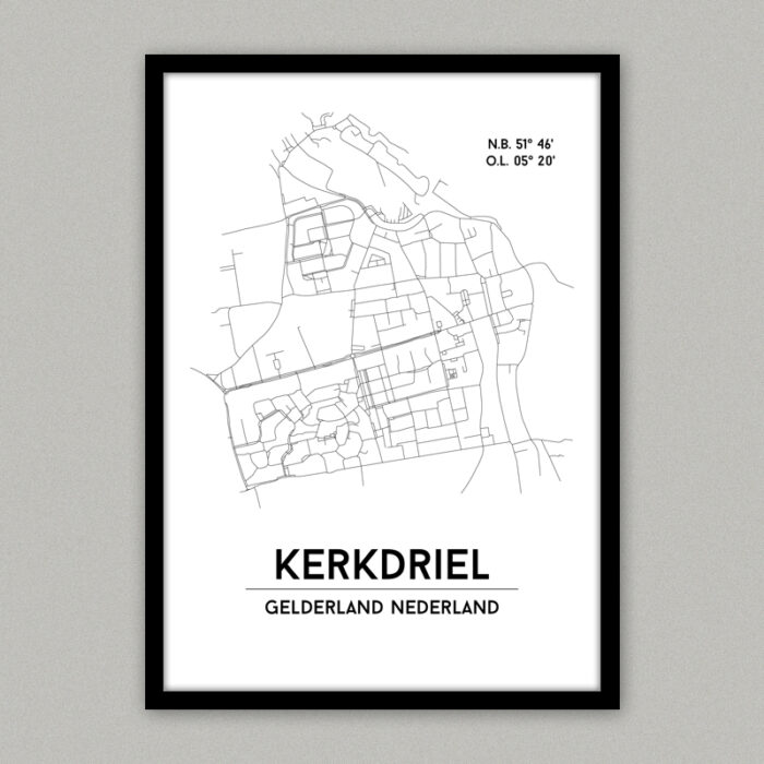 Kerkdriel plattegrond poster
