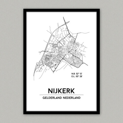 Nijkerk plattegrond poster
