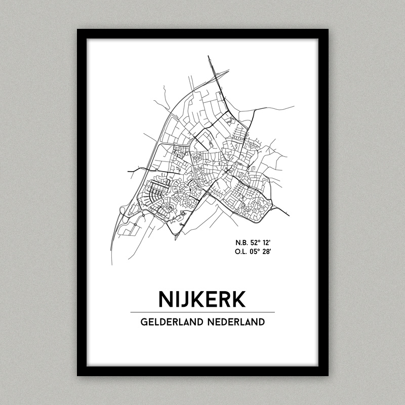 Nijkerk plattegrond poster