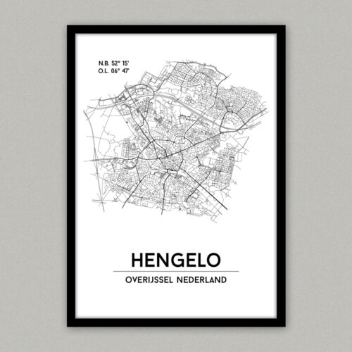 Hengelo plattegrond poster
