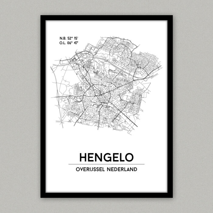Hengelo plattegrond poster