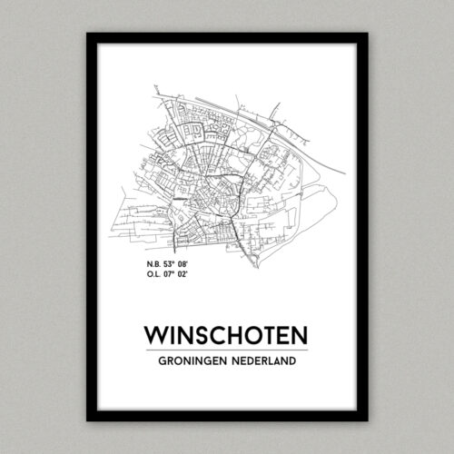 Winschoten plattegrond poster