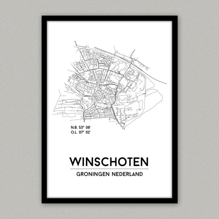 Winschoten plattegrond poster