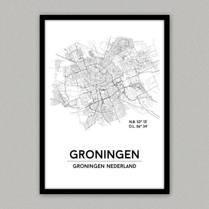 groningen plattegrond poster