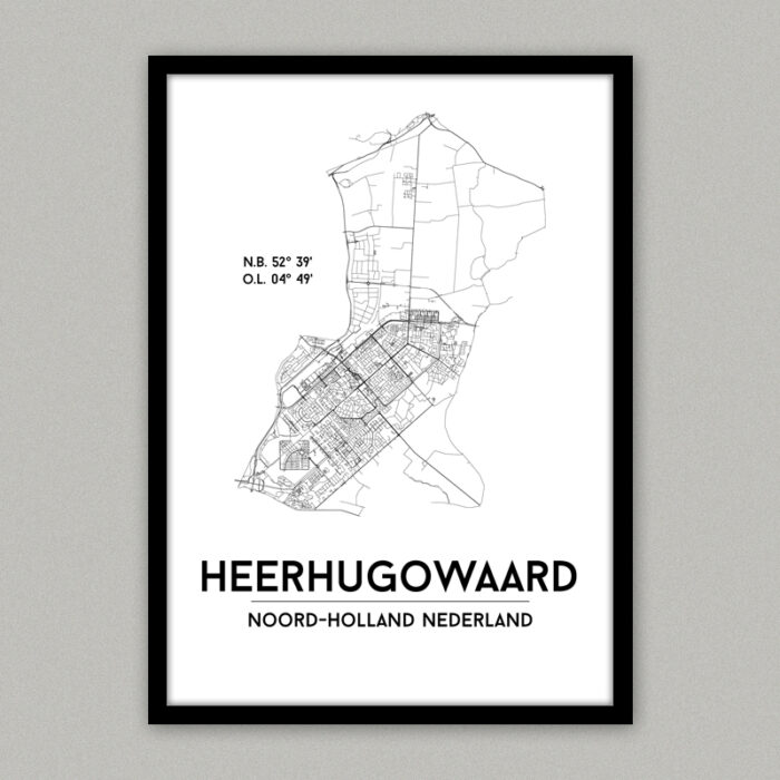 Heerhugowaard plattegrond poster