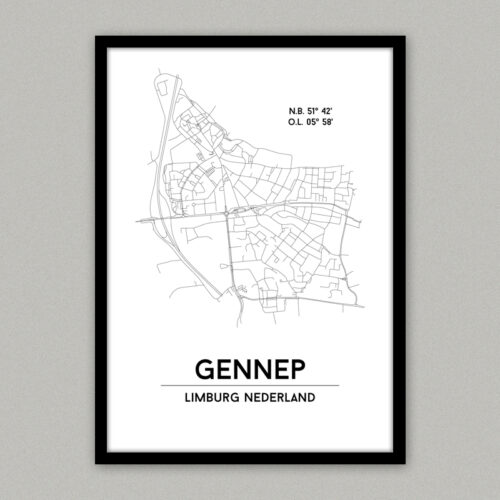 Gennep plattegrond poster