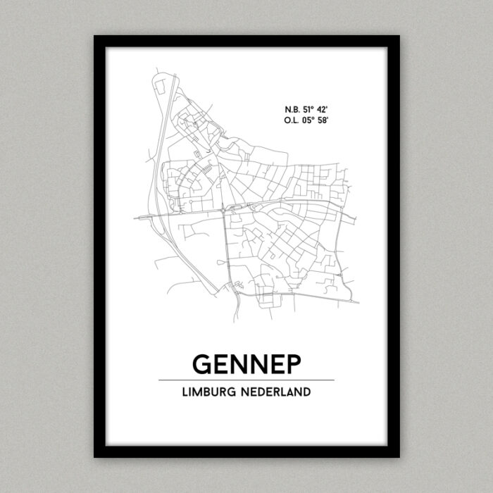 Gennep plattegrond poster