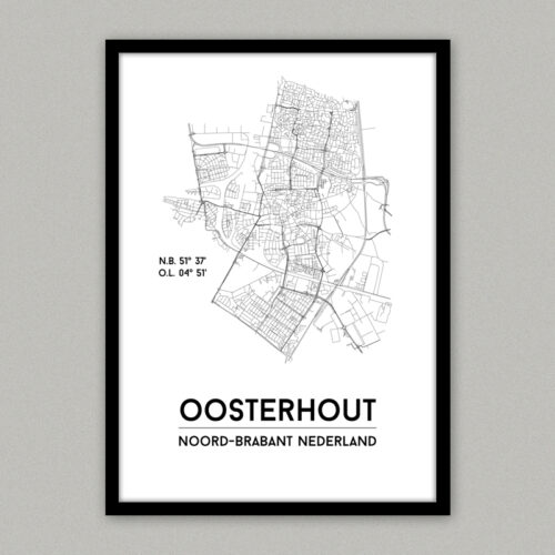 Oosterhout plattegrond poster