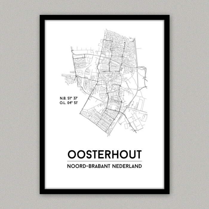 Oosterhout plattegrond poster