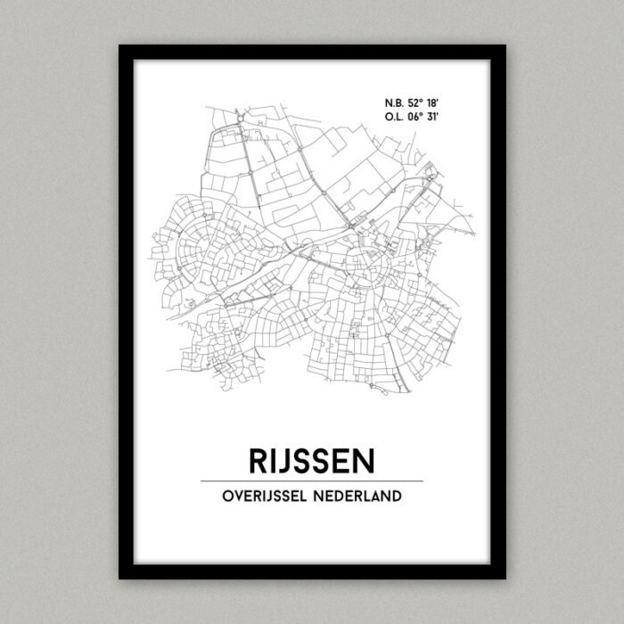 Rijssen plattegrond poster