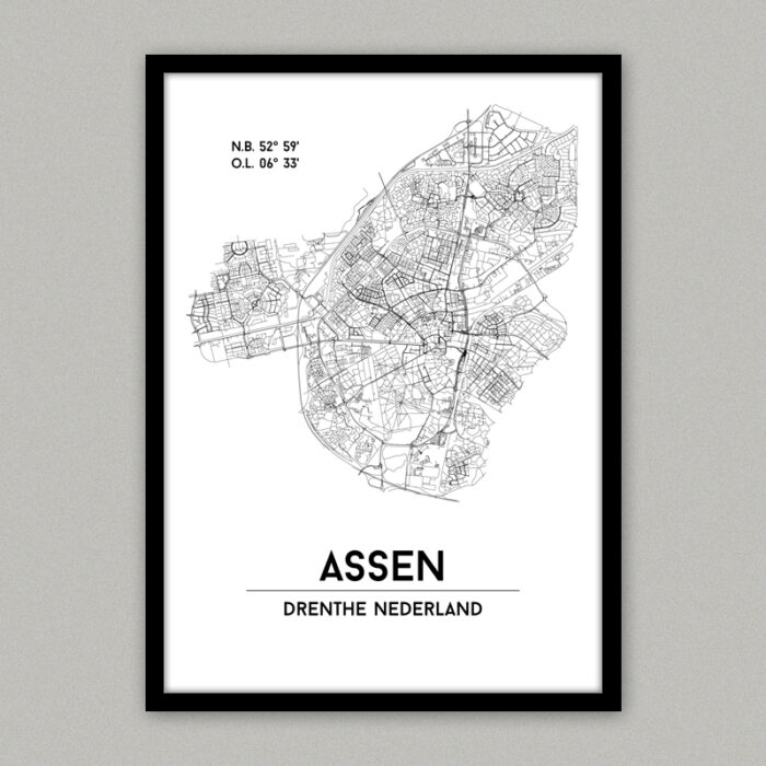 Assen plattegrond poster