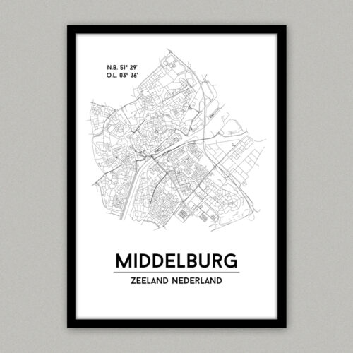 Middelburg plattegrond poster